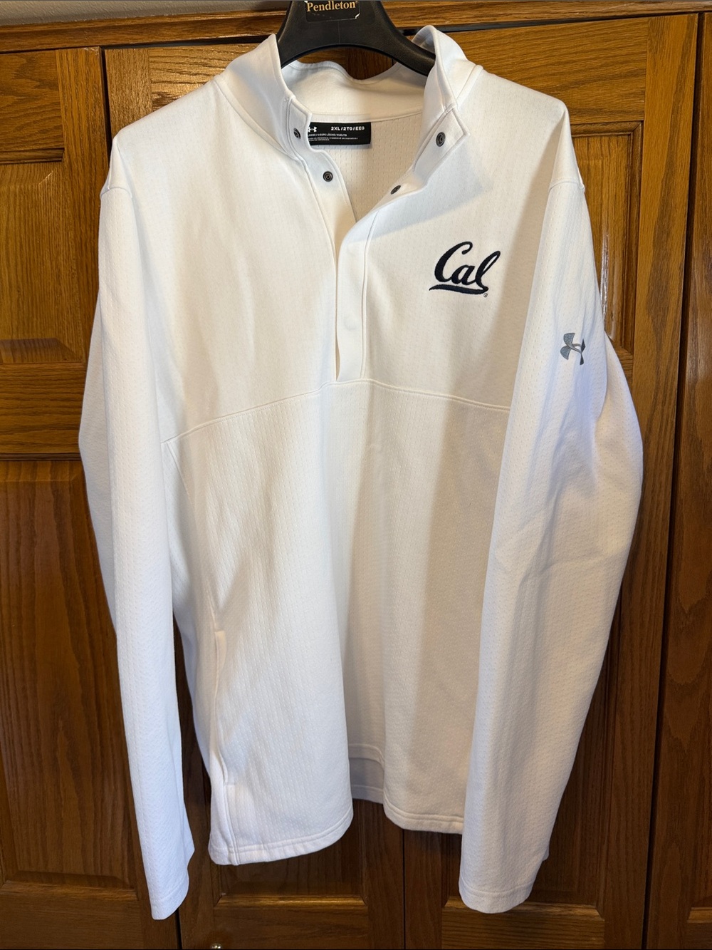 Under Armour White Cal Embroidered Quarter-Zip Pullover—2XL